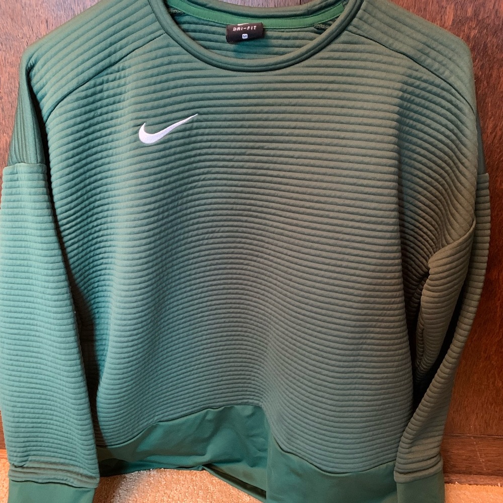 Nike dri-fit crew neck green sweatshirt